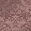 William Morris at Home - Strawberry Thief Fibrous Wallpaper - 124235 - Burgundy