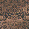 William Morris at Home - Strawberry Thief Fibrous Wallpaper - 124236 - Charcoal