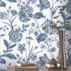 Rasch Hydrangea Wallpaper - 260169 - Blue / White