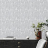 Galerie Geometric Leaf Wallpaper - WH30169 - Light Silver / Grey