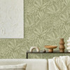 Crown Wallcoverings Sahara Leaf Wallpaper - M1780 - Fern Green