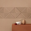 Galerie Formal Geometric Squares Wallpaper - 34483 - Beige / Red
