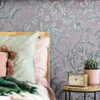 Galerie Palm Leaf Wallpaper - 82339 - Rose / Silver