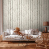 Galerie Striped Wood Panelled Effect Wallpaper - WW22233 - Cream / Grey / White