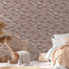 Galerie Claystone Cottage Brick Effect Wallpaper - BB51109 - Pink / Beige / Cream