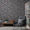 Galerie Petrified Paradise Brick Effect Wallpaper - BB51111 - Anthracite
