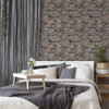 Galerie Rocky Retreat Brick Effect Wallpaper - BB51117 - Burnt Chocolate / Mocha Brown