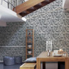 Galerie Rustic Brick Effect Wallpaper - BB51123 - Grey / Black