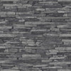 Galerie Slate Stone Wall Brick Effect Wallpaper - BB51146 - Grey / Black