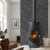 Galerie Slate Stone Wall Brick Effect Wallpaper - BB51146 - Grey / Black