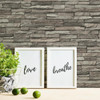 Galerie Slate Stone Wall Brick Effect Wallpaper - BB51148 - Grey / Black