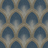 Galerie Nouveau Scallop Wallpaper - G68083 - Navy / Taupe
