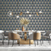 Galerie Nouveau Scallop Wallpaper - G68083 - Navy / Taupe