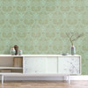 Galerie Lace  Wallpaper - AM22002-4 - Green / Rose Gold