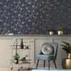 Graham & Brown Belle Wallpaper - 122431 - Navy / Copper