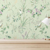 Crown Wallcoverings Mariko Floral Wallpaper - M1552 - Mint / Plum