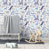 Grandeco Dinosaur Wallpaper - LL-10-02-1 - Blue
