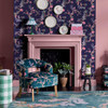 Cath Kidston Birds & Berries Wallpaper - 131427 - Navy
