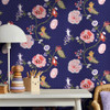 Cath Kidston Catnip Wallpaper - 131434 - Navy
