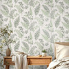 Fine Decor Fern Leaf Wallpaper - FD43769 - Green
