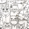 Holden Decor Cats Colour-Me Wallpaper - 14070 - Black / White