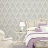Galerie -  Damask Wallpaper - CI38223 - Silver / Pearl