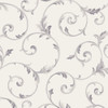 Galerie -  Scroll Wallpaper - CI38239 - Stone / Grey / Metallic Silver