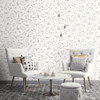 Galerie -  Scroll Wallpaper - CI38239 - Stone / Grey / Metallic Silver