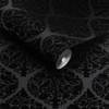 Black Flocked Woodland Wallpaper by Graham & Brown
