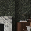 Archivistâs Leaf Night Wallpaper Styled in Living Room Interior