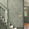 Archivistâs Leaf Sage Wallpaper Styled in Hallway Interior