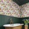 Physic Garden Lush Wallpaper Styled in Bathroom Interior