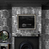 Rivington Folly Black Wallpaper Styled in Living Room Feature Wall