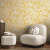 Wide Fan Wallpaper - HZ62040 - Cream / Yellow / Metallic