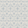 Laura Ashley Endale Trellis wallpaper in Newport Blue with floral trellis pattern on an off-white background
