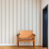 Scion Fondant Stripe Mushroom wallpaper used in a neutral interior, highlighting subtle stripe pattern.
