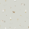 Little Farm is a delightful children’s wallpaper featuring sweet farmyard animals scattered across a soft, neutral background. Cows, sheep, chickens and geese are playfully spaced between tiny fences, wheat sheaves and grassy details, creating a gentle countryside scene.

The Multicolour palette combines warm browns, soft creams, muted greens and subtle mustard accents, giving the design warmth while keeping it calm and understated. The small-scale repeat makes it ideal for covering all four walls without overwhelming the space, making it perfect for nurseries and toddlers’ rooms.

Little Farm pairs beautifully with natural wood furniture, sage green textiles and woven baskets to create a cosy, farmhouse-inspired nursery that feels both playful and timeless.