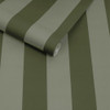 Made Demi Moss Wide Stripe wallpaper roll close-up showing wide vertical stripe design.