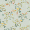 Holden Decor Shell Trellis Wallpaper 14331 Duckegg Blue showing delicate trellis pattern with shells and botanical stems