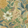 Holden Decor Grand Floral wallpaper gold large scale floral design with yellow flowers and green foliage