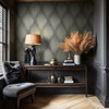 Galerie dark textured wallpaper living room feature wall contemporary design