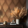 Galerie brown gold wallpaper feature wall with decor styling warm interior