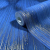 Galerie Fashion Icon wallpaper roll metallic blue textured stripe finish