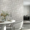 Galerie - Odyssey Abstract Curve Wallpaper - Shimmer Grey / Beige - 35501