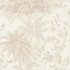 pearl tropical wallpaper with palm trees and subtle botanical pattern in soft neutral tones