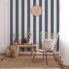 Galerie - Classic Stripe Wallpaper - Dark Blue - 9814-1