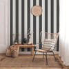 Galerie - Classic Stripe Wallpaper - Black - 9814-4