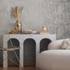 Galerie - Graphics Distressed Geometric Wallpaper - Shimmer Grey - 35118