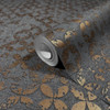 Galerie - Graphics Distressed Geometric Wallpaper - Shimmer Anthracite - 35119