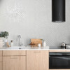 Galerie - Graphics Distressed Geometric Wallpaper - Shimmer White - 35121